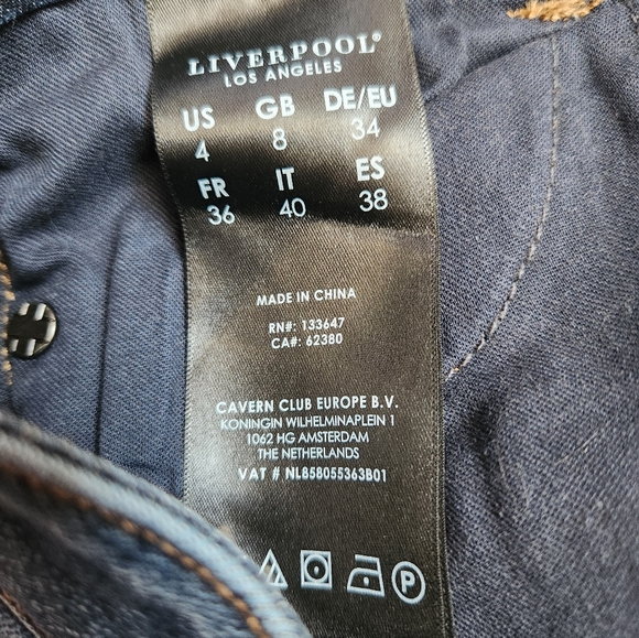 Liverpool Denim The Hugger Skinny Jeans Size 4/27 - Picture 3 of 3